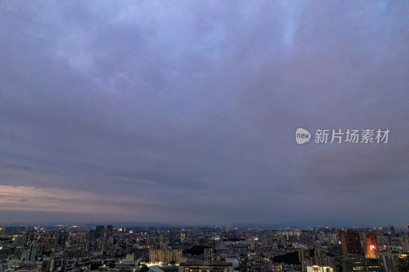 广东东湾夜幕降临夜景灯光航拍摄影图