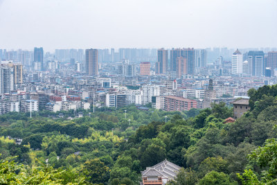 湖北鄂州西山风景区自然风景武昌楼建筑景观