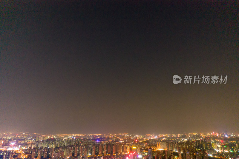 安徽合肥城市夜景灯光航拍图