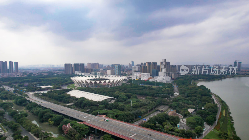 广东佛山城市风光航拍图