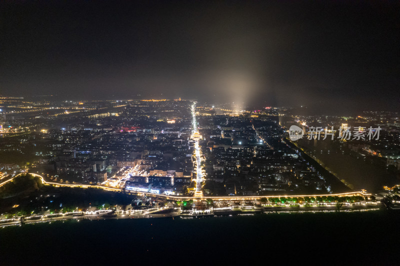 湖北襄阳城市风光旅游景区地标建筑航拍图