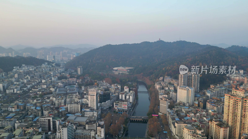 航拍贵州遵义红花岗区城市建设