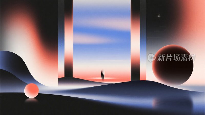 抽象风格光影艺术场景