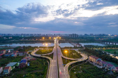 湖南衡阳衡州大道湘江大桥夜景