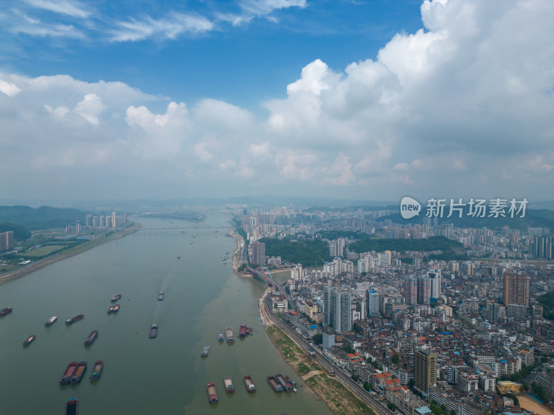 广西梧州城市风光航拍