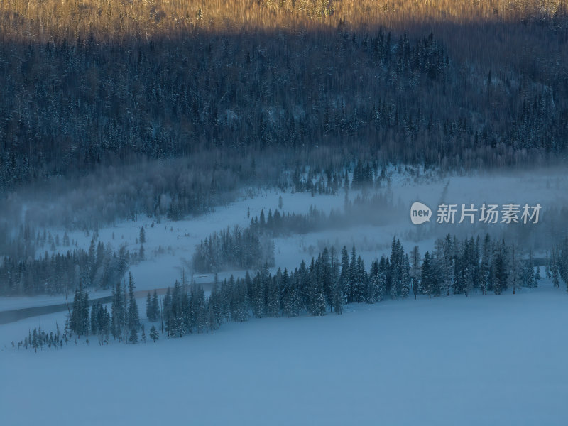 新疆北疆阿勒泰喀纳斯冬季雪景童话世界航拍