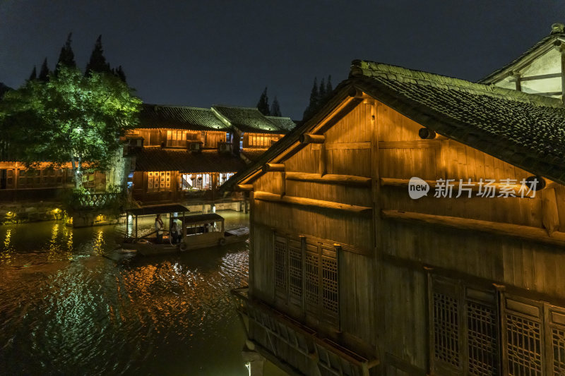 浙江嘉兴乌镇西栅夜景