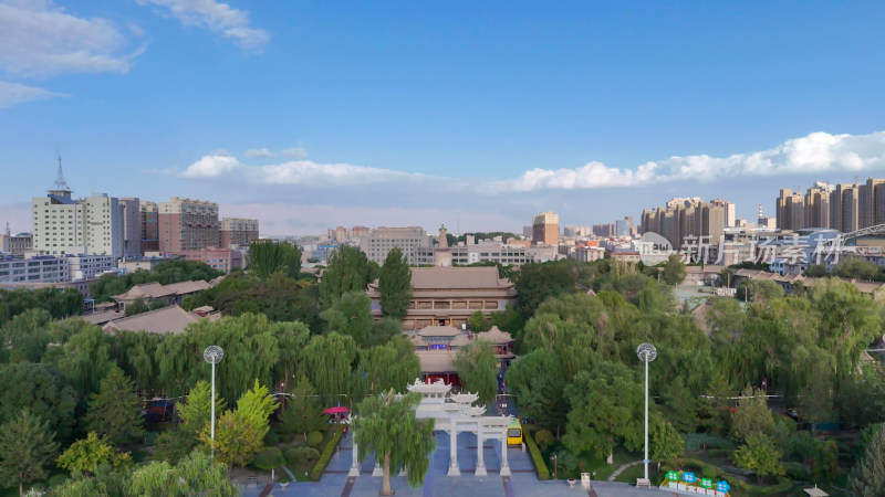 甘肃张掖大佛寺4A景区航拍摄影图