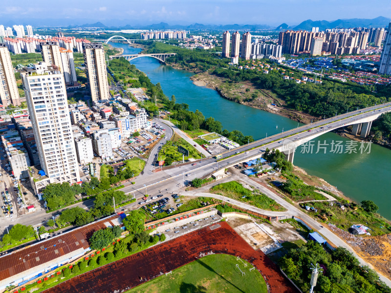 来宾城市绿化植物航拍图