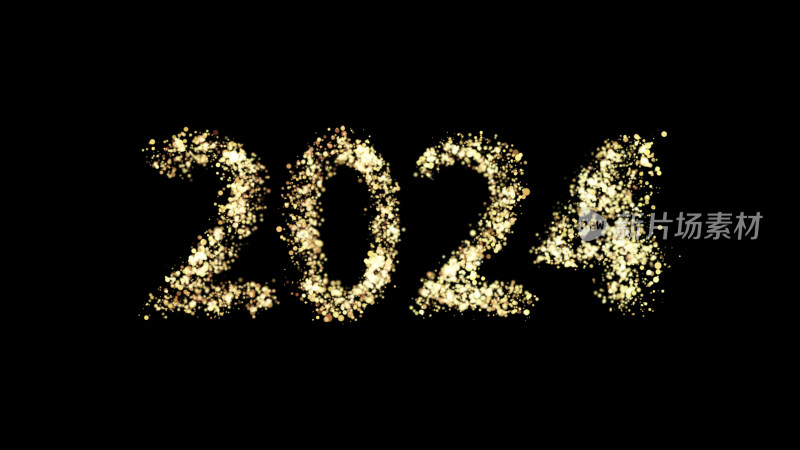 2024金色粒子特效新年