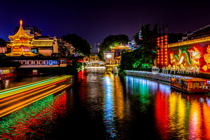 南京夫子庙秦淮河夜景