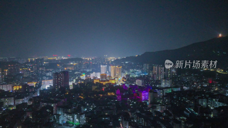 四川达州夜景达州大景航拍