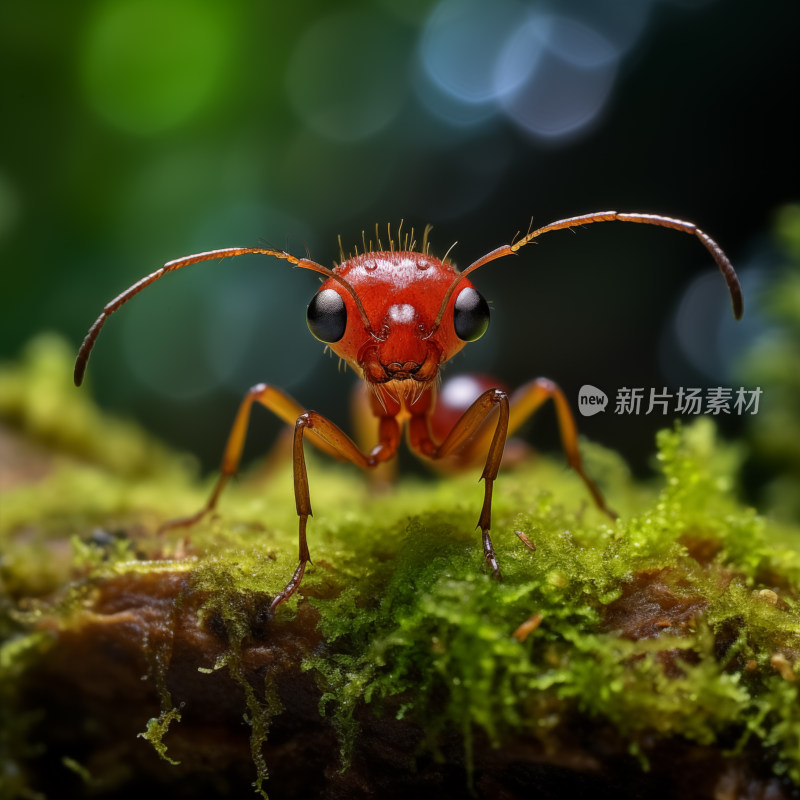 红蚁探头，青苔小径上的微观世界