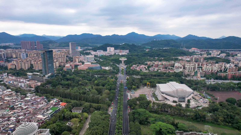 广东中山城市建设城市风光交通航拍图