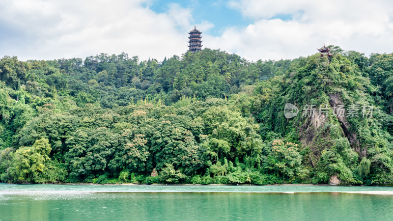 四川都江堰水利工程景区的风景