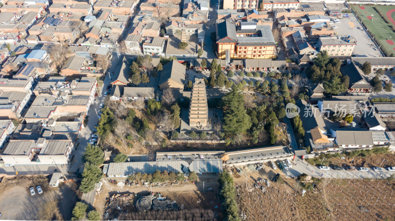 西安香积寺航拍