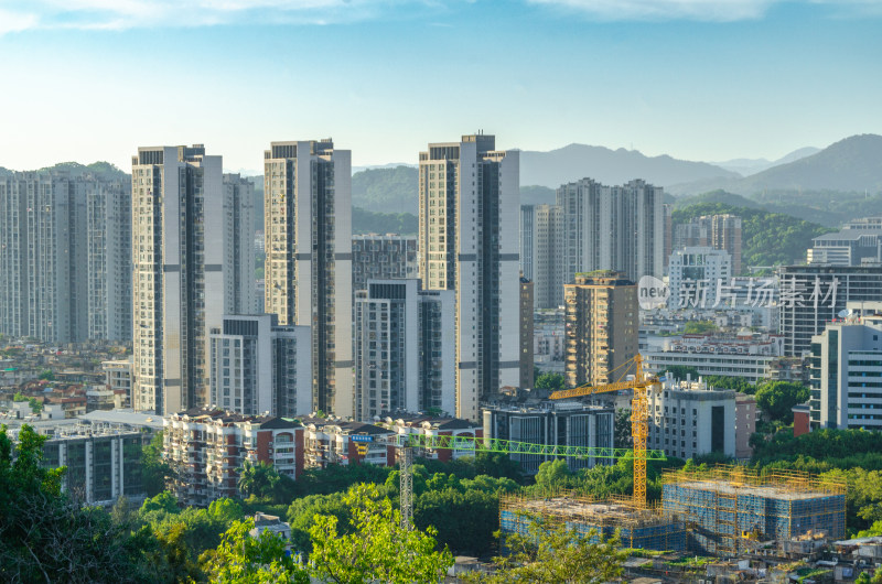 福建省福州乌山风景区俯瞰城市风光