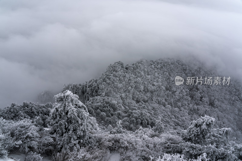 山川大雪云海大气航拍