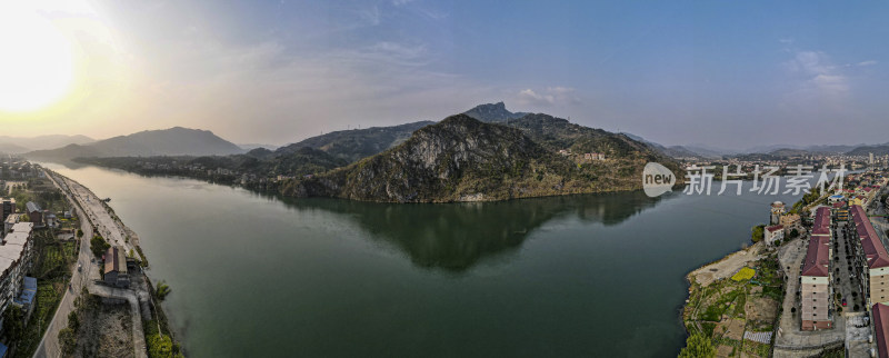 湖南沅江风光大江口全景图