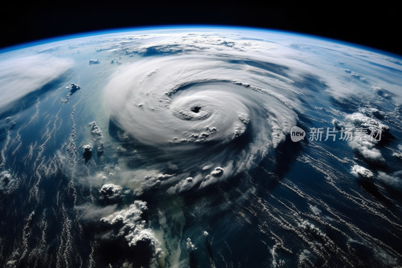 太空俯瞰地球海洋飓风景象