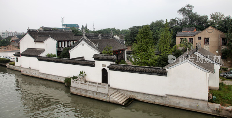 江南水乡古镇临水古建筑景观