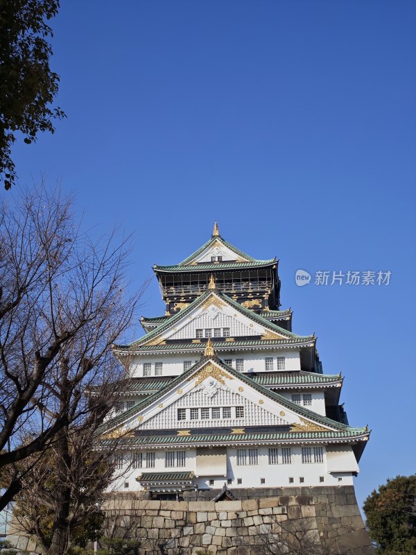 壮观的日本大阪城天守阁建筑风貌