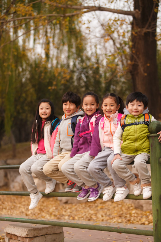 小学生在户外玩耍