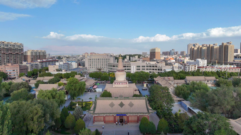 甘肃张掖大佛寺4A景区航拍摄影图