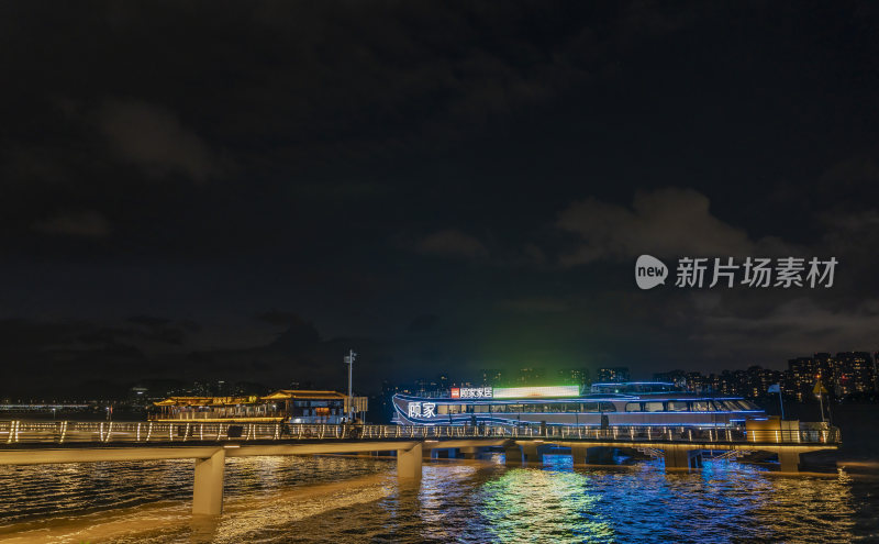 杭州钱塘江夜游(滨江码头)夜景