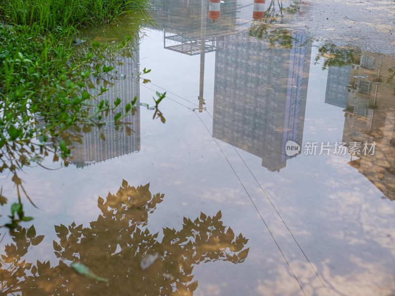 水中的城市倒影