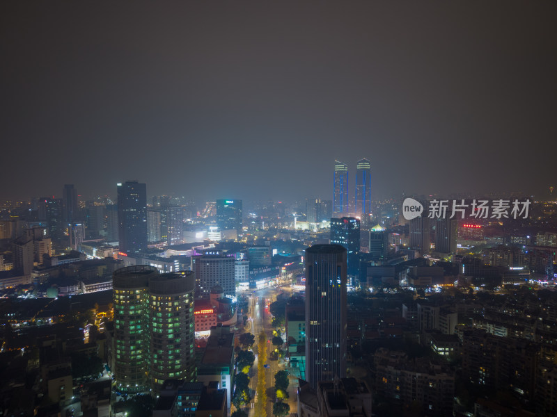 浙江湖州夜景湖州东街夜景