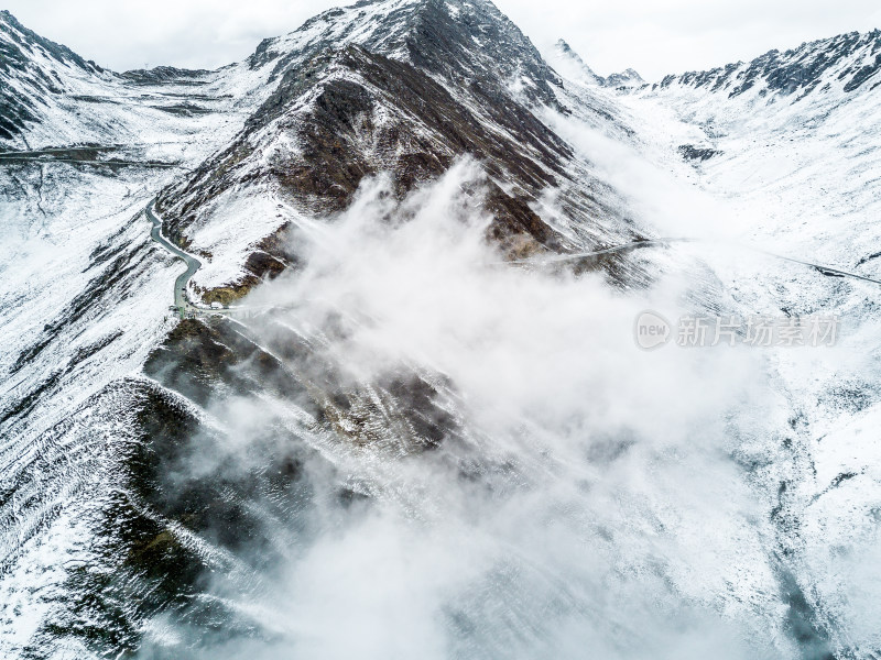 四川四姑娘山雪山航拍