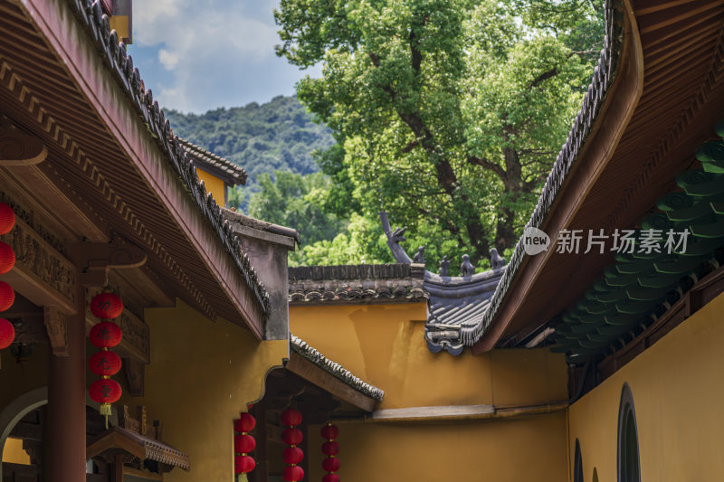 杭州西湖三天竺法镜寺古建筑风景