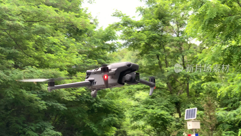 丛林中飞行的无人机