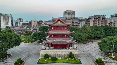 四川宜宾合江楼地标建筑航拍图