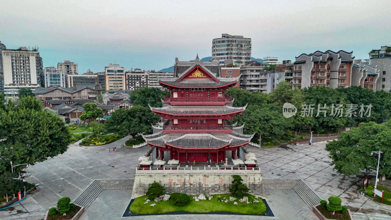 四川宜宾合江楼地标建筑航拍图