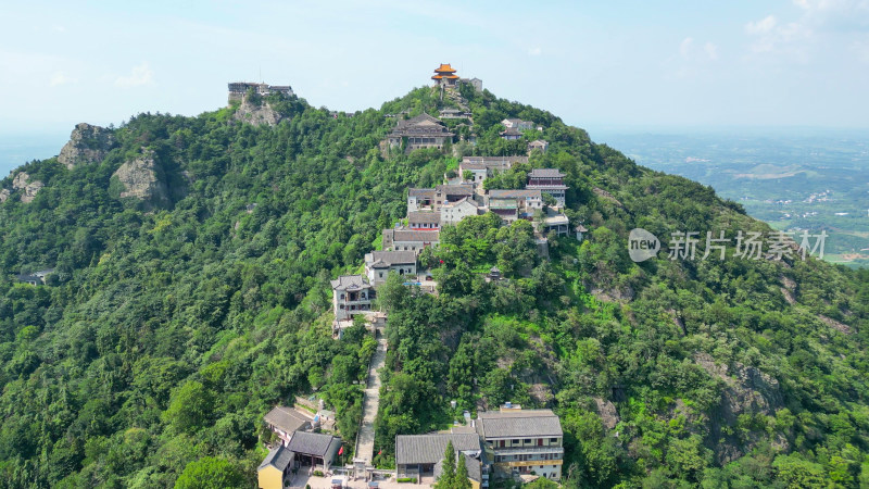 航拍湖北武汉木兰风景区木兰金顶