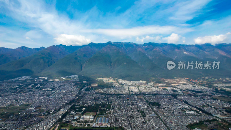 云南大理古城苍山风景航拍