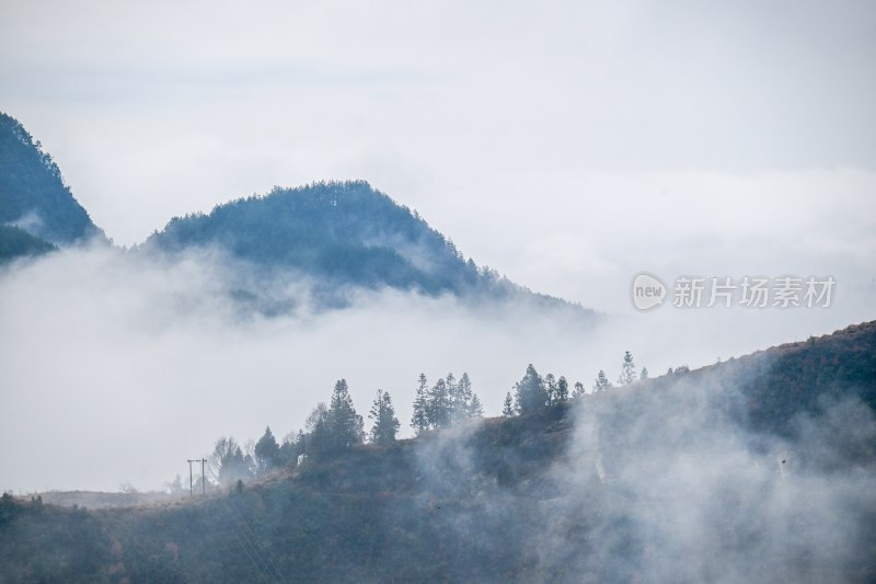 重庆酉阳：雾气中的山村田园