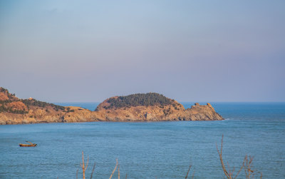 威海环海路猫头山观景台风光