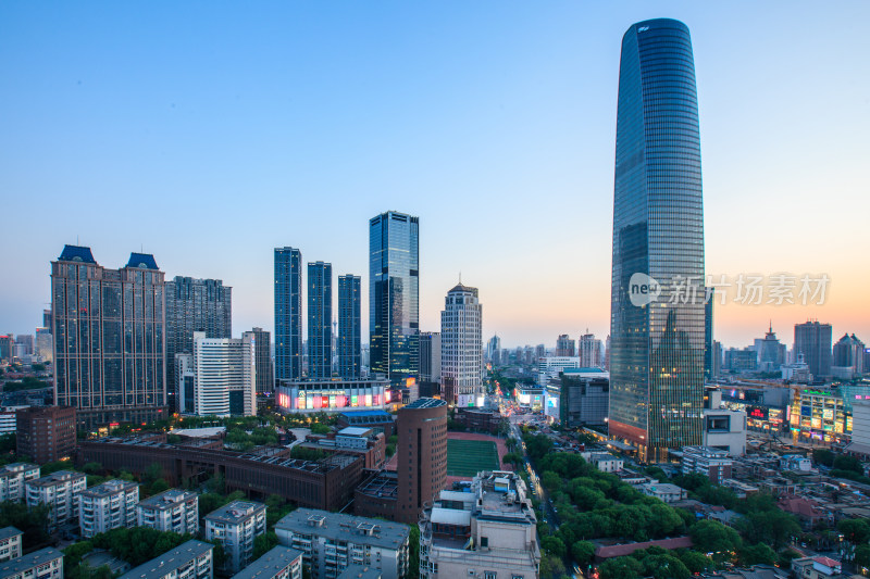 天津城市风光地标建筑城市夜景