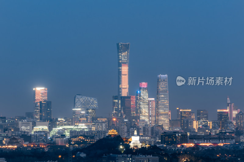 北京夜景 国贸cbd 城市天际线