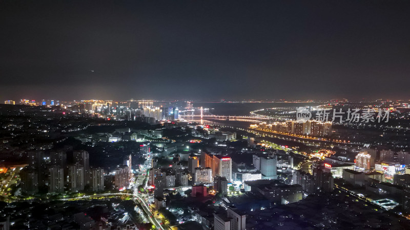 泉州城市夜景灯光航拍图