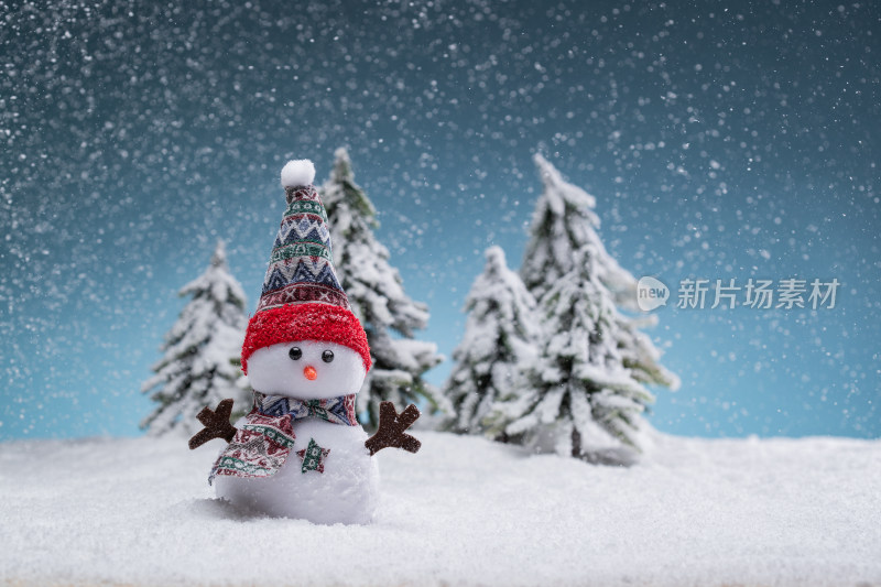 雪中的雪人