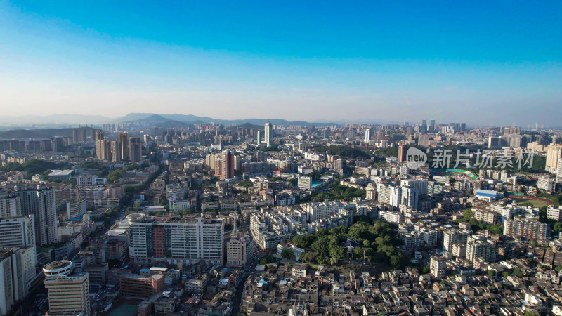 广东江门城市风光航拍建筑