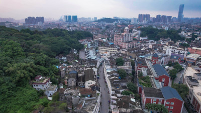 广东中山孙文西路文化旅游步行街航拍