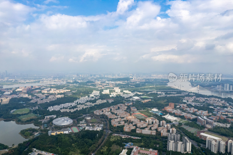 广州城市建设大学城航拍摄图