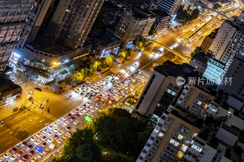 成都车流车轨城市风光夜景