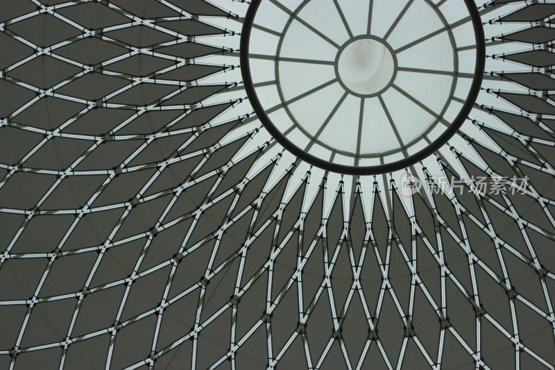 现代建筑穹顶结构特写
