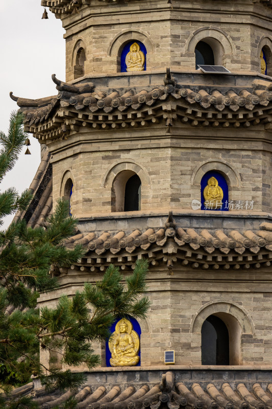 佛教居士林塔古塔寺院中国古代传统建筑